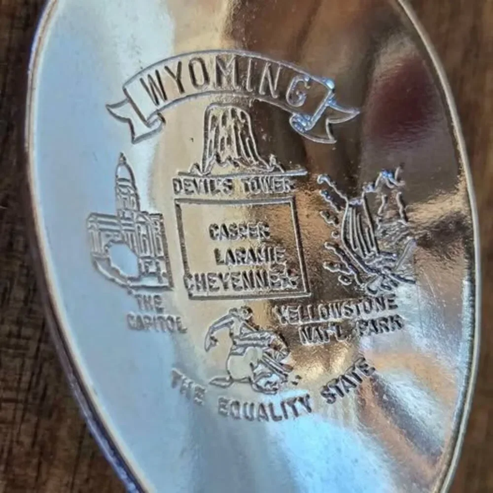 American West vintage Wyoming souvenir spoon.